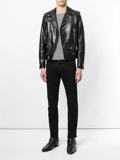 Saint Laurent Cocktail Print Biker Jacket