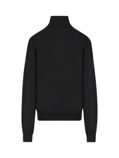 Saint Laurent Sustainable Wool Sweater With Embroidered Monogram