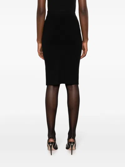 Saint Laurent Woman Midi Skirt Black Size L Wool, Polyamide, Recycled Elastane