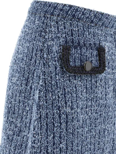 Self-portrait Light Blue Mini Skirt With Patch Pockets