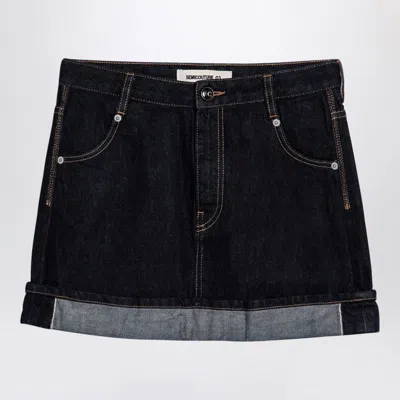 Semicouture Floriane Miniskirt In Dark Denim