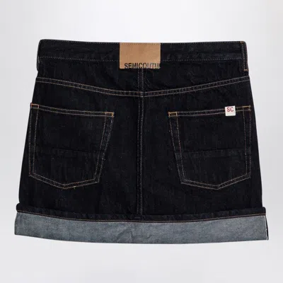 Semicouture Floriane Miniskirt In Dark Denim