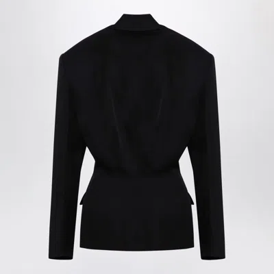 Attico Single-breasted Wool Jacket With Epaulettes