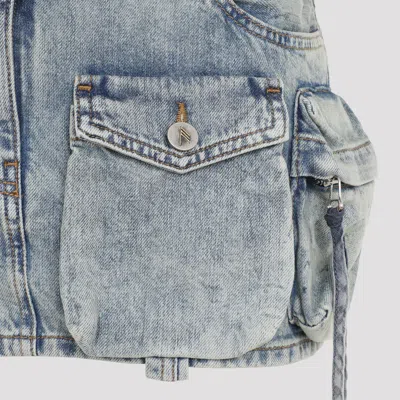 Attico Bleached Blue Fay Cotton Mini Skirt