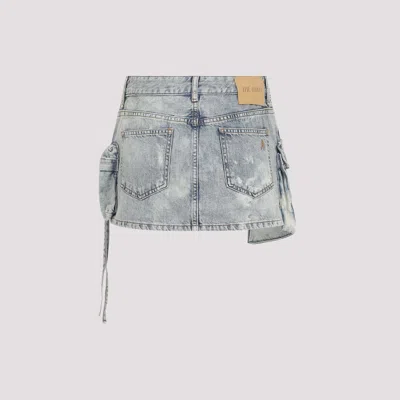 Attico Bleached Blue Fay Cotton Mini Skirt