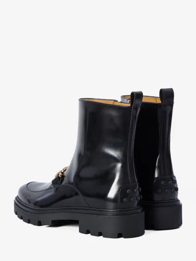 Tod's Gomma Pesante Embellished Glossed-leather Ankle Boots