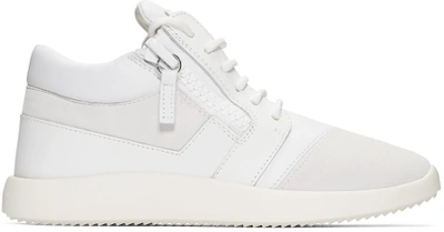 Giuseppe Zanotti 20mm Leather Mid Top Sneakers In White