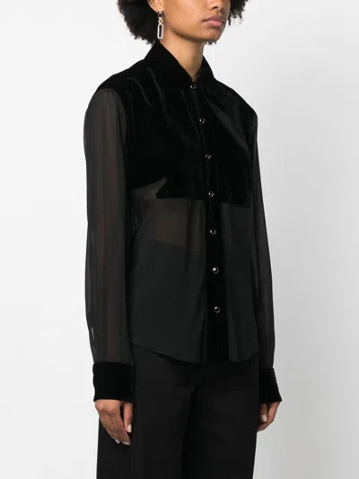 Tom Ford Shirt Silk Georgette Curved Hem