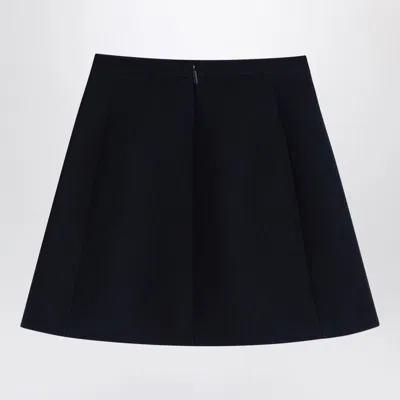 Valentino Elegant Navy Mini Skirt With Vlogo Waistband