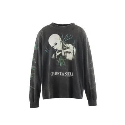 Saint Mxxxxxx X Ghost In The Shell Printed Cotton Top In Black