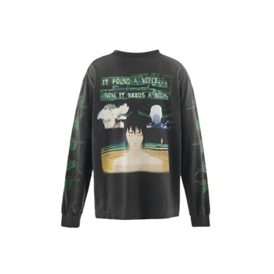 Saint Mxxxxxx X Ghost In The Shell Printed Cotton Top In Black