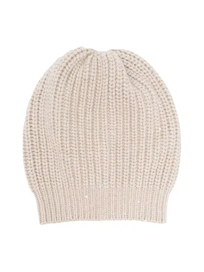 Brunello Cucinelli Purl-knit Ribbed-trim Beanie In Multicolour
