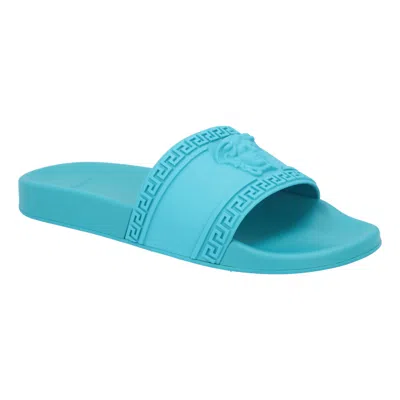 Versace Palazzo Rubber Pool Slides In Blue