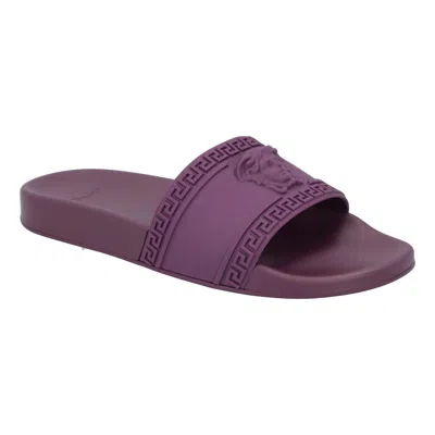 Versace Palazzo Medusa Pool Slide 'burgundy' In Purple