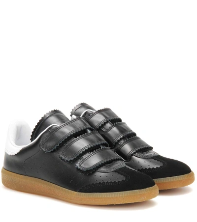 Isabel Marant Étoile Beth Leather And Suede Trainers In Llack