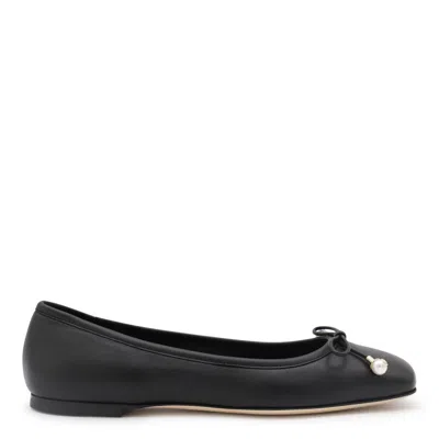Jimmy Choo Ballet Shoes With Round Head And Flat Soles In Black