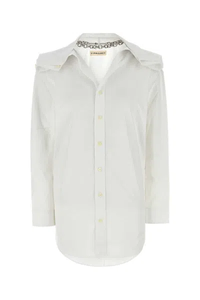 Y/project Loose-fit Chained Poplin Shirt In White