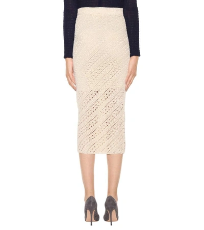 Shop Altuzarra Miller Crochet-knit Midi Skirt In Cream