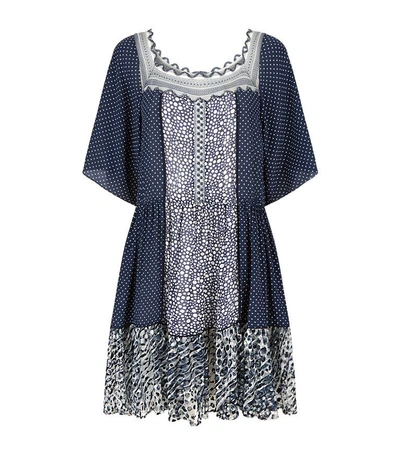 Shop Chloé Lace Trim Drawstring Dress