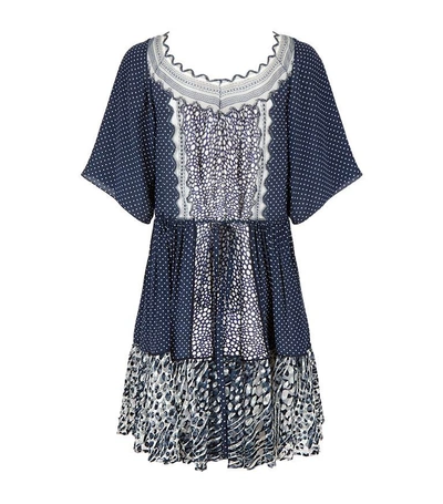 Shop Chloé Lace Trim Drawstring Dress