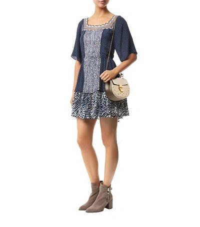 Shop Chloé Lace Trim Drawstring Dress