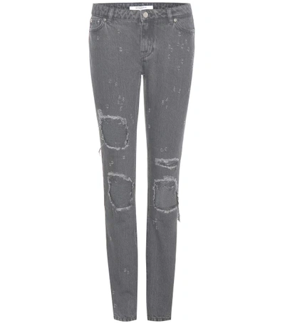 Shop Givenchy Distressed Jeans In Grey