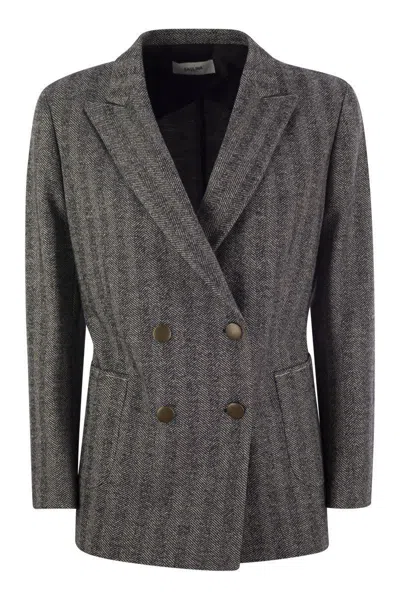 Saulina Assunta - Double-breasted Jacket In Grey