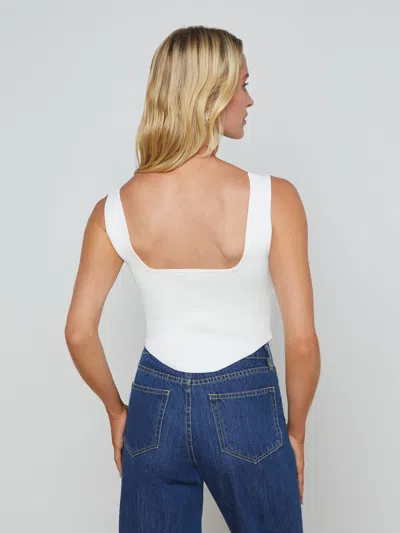 L Agence Saga Top In Ivory/gold