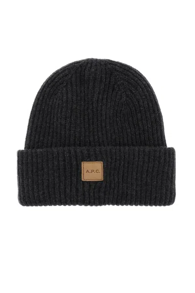 Apc Beanie Hat With Logo In Gray