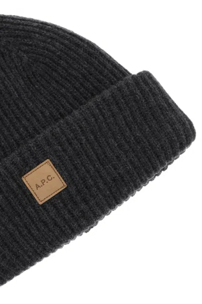 Apc Beanie Hat With Logo In Gray