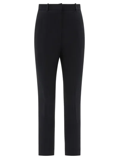 Alexander Mcqueen Mcqueen High Waist Leaf Crepe Cigarette Trousers