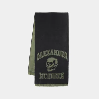 Alexander Mcqueen Varsity Skull Logo Scarf