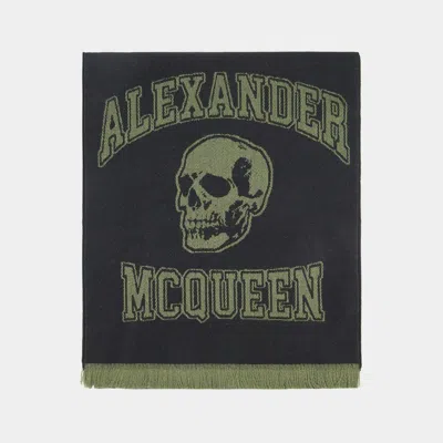 Alexander Mcqueen Varsity Skull Logo Scarf