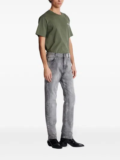 Balmain Grey Denim Regular-fit Jeans