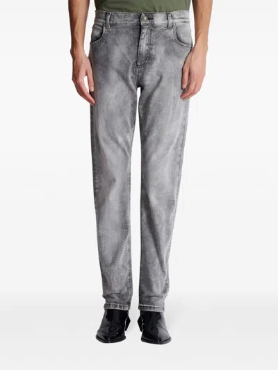 Balmain Grey Denim Regular-fit Jeans