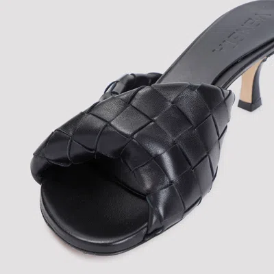 Bottega Veneta Interciato Woven Twist Mule Sandals