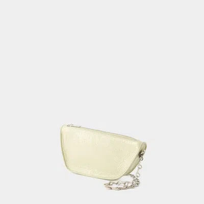 Burberry Pastel Green Leather Micro Shield Crossbody Bag