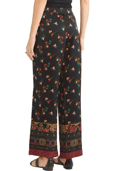 Shop Etro Floral-print Crepe Wide-leg Pants