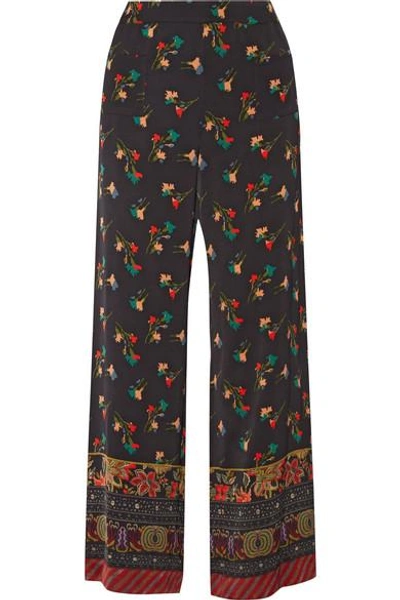 Shop Etro Floral-print Crepe Wide-leg Pants