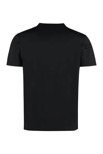 Dolce & Gabbana Black T-shirt With Logo Tag Detail On The Front In Cotton Man