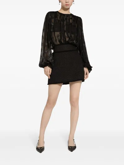 Dolce & Gabbana Wool-blend Tweed Miniskirt