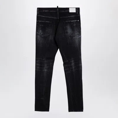 Dsquared2 Cool Gut Black Jeans With Belt Loops And Faded Effect In Denim Man