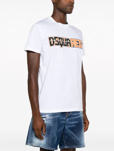 Dsquared2 Solid Color Cigarette Fit Crew-neck T-shirt With Printed Log