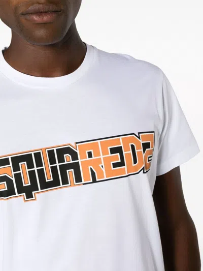Dsquared2 Solid Color Cigarette Fit Crew-neck T-shirt With Printed Log