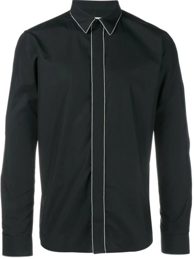 Givenchy Slim-fit Chain-trimmed Cotton-poplin Shirt In Black