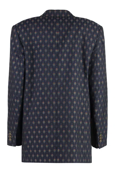Etro Double-breasted Wool And Cotton-blend Jacquard Blazer