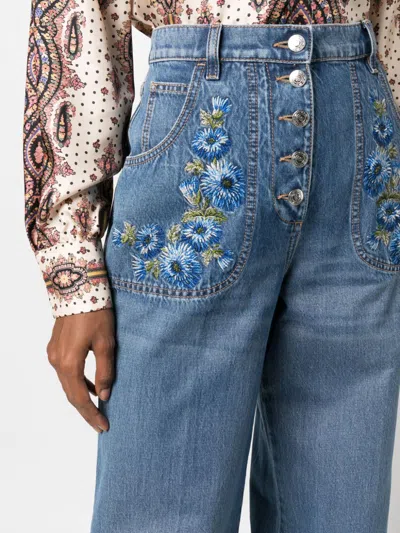 Etro Washed Wide Leg Denim Jeans