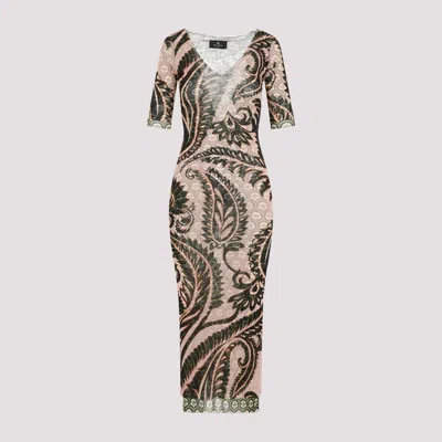 Etro Printed Tulle Midi Dress