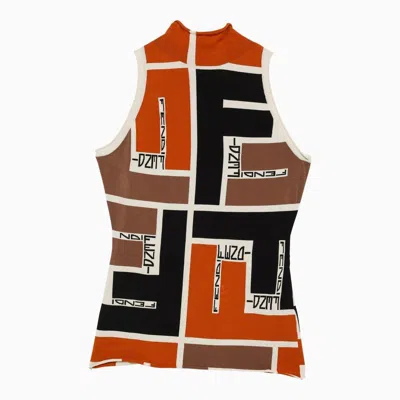 Fendi Colour-block High-neck Minidress