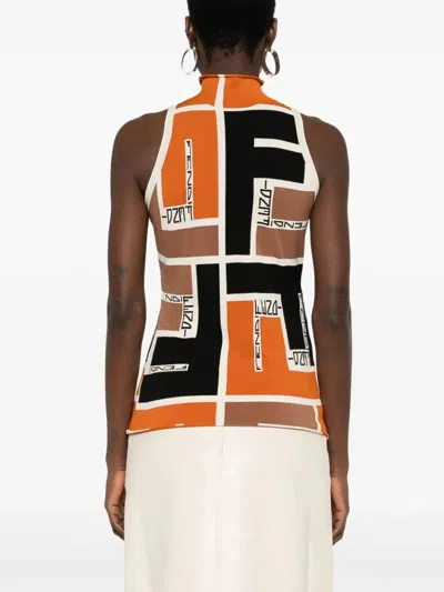 Fendi Colour-block High-neck Minidress